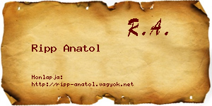 Ripp Anatol névjegykártya